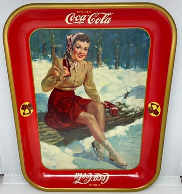 1941 ~ SKATER ~ Original Coca-Cola Advertising Tray FANTASTIC Condition - Image 1 of 4