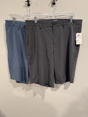 Old Navy Active Shorts Mens 34 Gray 10” Stretch Tech 2 Pairs Navy and Gray - Image 1 of 4