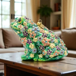 Jay Strongwater Floral Frog + Floral Terrapin Ornament SDH20134-256 SDH20132-256 - Picture 1 of 8