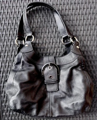 Bolso de Hombro COACH SOHO LYNN Hobo Cuero Suave Mediano Negro Bolso de Mano F17219 Foto 1 de 4