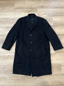 Brooks Brothers 346 Wool Cashmere Overcoat Black Dress Coat Formal Men 42 L 24 W - Picture 1 of 10