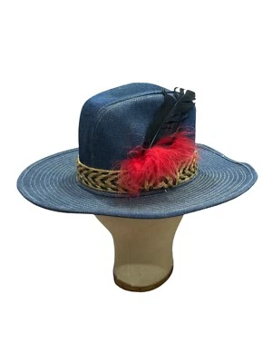 Sombrero de vaquero de denim azul vintage de los años 70 - Talla pequeña Hecho en EE. UU. Foto 1 de 4