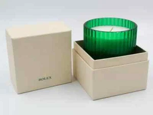 Novità Rolex Candela Per Ambienti Vetro verde zigrinato Profumo Speziato Nuova - Picture 1 of 5