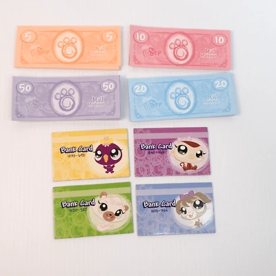 Littlest Pet Shop LPS Mall Madness Game REPLACEMENT Play Money & Bank Cards - Image 1 of 4