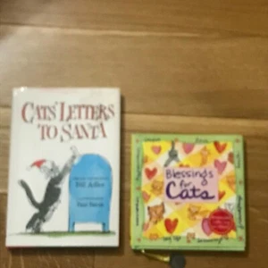 Lot of 2 BLESSINGS FOR CATS & Letters to Santa Small Hardcover Books w Dustjacke - Imagen 1 de 12