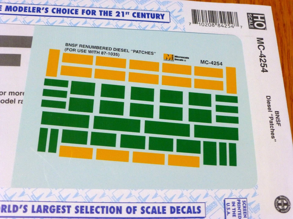 Calcomanía a microescala HO #MC-4254 BNSF - Uso de parches diésel con 87-1035 Foto 1 de 1