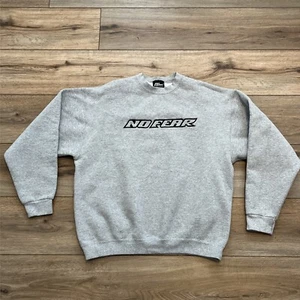 VTG No Fear Logo Spell Out Sweatshirt Adult M Gray USA Made Embroidered - Picture 1 of 10