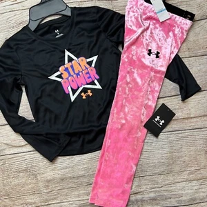 Under Armour Star Power Crushed Velvet Leggings Outfit Set NEW - Picture 1 of 1
