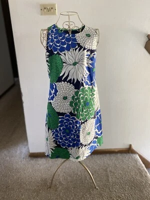 Eliza J Women’s Mini Dress  Floral Bahama Blue Green Size 6 NWT 97% Cotton - Image 1 of 4