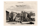 GRAVURE 1869. PONT MOBILE SUR LE CANAL DE L’OURCQ, RELIANT LE NOUVEAU MARCHE AUX