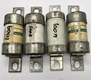 4 eslabón de fusible industrial Siemens 100 amperios HRC 94 mm 80 kA 550vAC BS88 - Imagen 1 de 5