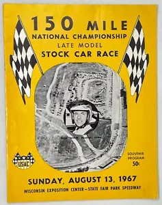 1967 Milwaukee USAC Stock Car Race Souvenir Program Don White Cover - Picture 1 of 7