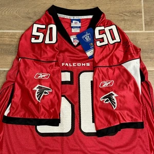 Maglia Vintage Ed Hartwell #50 Autografata Atlanta Falcons Reebok Taglia XL Firmata - Foto 1 di 13