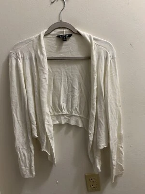 Suéter George Frente Abierto Blanco Grande Pit To Pit 20” Largo 24” Mangas Largas Foto 1 de 3