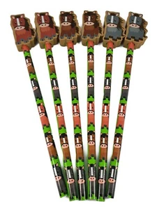 Horse Pony Pencils & Eraser Toppers x 6 Girls Party Bag Fillers Favours - Picture 1 of 1
