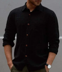 Heritage Hemp Shirt / Black - Picture 1 of 2