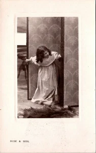 Bamforth Hide & Seek Little Girl Playing RPPC - Picture 1 of 2
