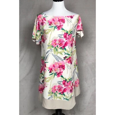 NUEVO CON ETIQUETAS ELIZABETH & JAMES Vestido de Seda Nora Talla M Floral Asimétrico Dobladillo Escote $365 Foto 1 de 4