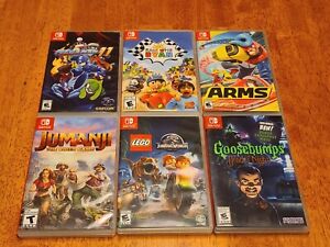 Nintendo Switch Game Lot- Lego, Jumanji, Goosebumps, Mega Man, Arms 