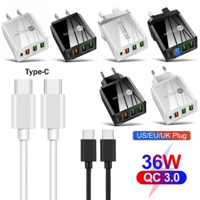36W Wall Fast Charger Adapter PD USB Type-C Cable For Samsung A13 A33 A53 A04S - Image 1 of 4