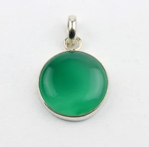 Onyx Colgante Piedras Preciosas Contenido En 925 Plata Verde Orange Onyxanhänger - Imagen 1 de 8