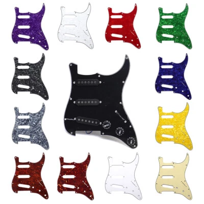 Golpeador precableado cargado SSS con pastillas negras para guitarras eléctricas estilo Strat Foto 1 de 4