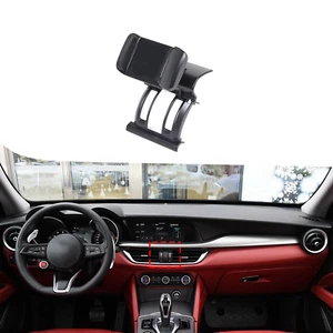 Soporte interior central para teléfono móvil negro ABS para Alfa Romeo Stelvio 2017-2022 - Imagen 1 de 6