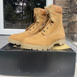VINTAGE LAND ROVER THOM McAN LEATHER WHEAT WORK BOOTS IN BOX NEW 9.5 - Picture 1 of 9
