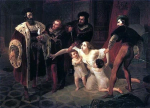 stunning oil painting handpainted on canvas-Death of Wife of Portuguese - Picture 1 of 1