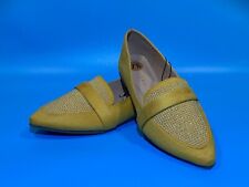 Olivia & Kate Women's Mustard Faux Suede Yellow Silverstone Studs Flats Loafers