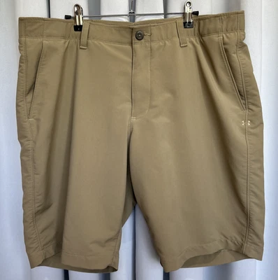 Under Armour Golf Shorts Mens Size 40 Tan Beige 10” Inseam Performance Stretch - Image 1 of 4