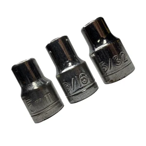 Standard Socket Set 1/4" Drive 5mm, 3/16", 5/32" 6-Point Chrome - Good - Foto 1 di 7