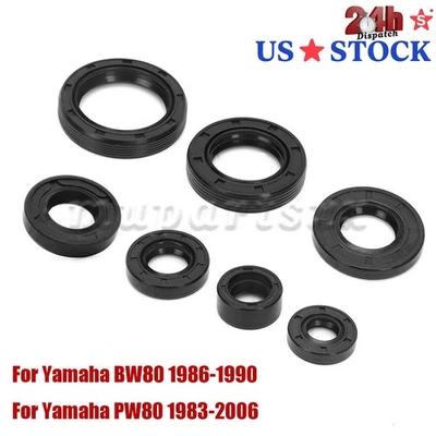 o Yamaha Big Wheel 80 BW80 1986-1990 PW80 1983-2006 Kit de sellado de aceite de motor goma Foto 1 de 4
