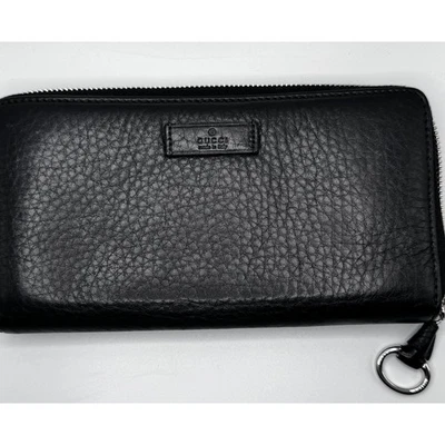 Gucci Black Leather Zip Around Wallet Continental Bifold Card Holder - Image 1 of 4