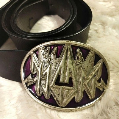 Diesel Hombres Muy Buen Estado Producto Raro Hebilla Decorativa Cinturón Cuero Negro Lujo Elegante Foto 1 de 4