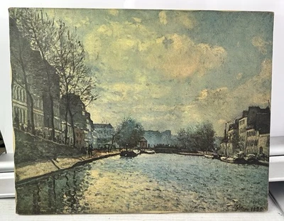 Vintage Claude Monet “Canal Saint-Martin, Paris” Textured Canvas Print 28x22’’ - Image 1 of 4
