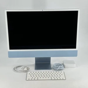 iMac 24 Blue 2021 3.2 GHz M1 8-Core CPU 8-Core GPU 16GB RAM 1TB SSD Excellent - Afbeelding 1 van 7