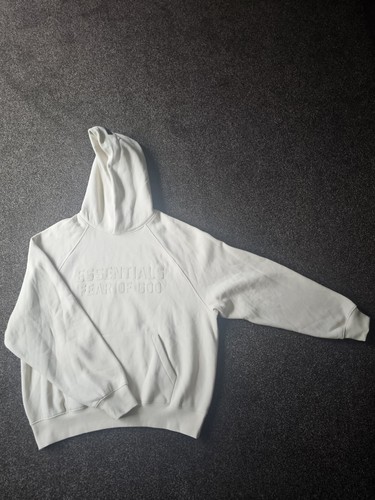 Felpa con cappuccio Essentials Fear of God crema avorio uomo taglia XS