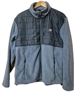 New Balance Fleece Jacket Blue Thick Warm Full Zip Pockets Size Large - Picture 1 of 8