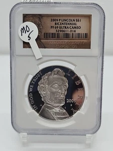 2009 Lincoln Bicentennial Silver Dollar $1 NGC PF69 Ultra Cameo 3290611-014 MO-5 - Picture 1 of 4