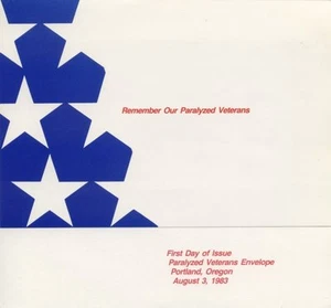 #U605 20c Paralyzed Vets Embossed Envelope First Day Ceremony  Program - Picture 1 of 1