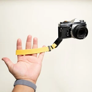 Cotton 16" Camera Wrist Strap w/ Peak Design Anchor / Red / Yellow / Black - Picture 1 of 15