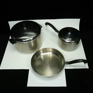 Farberware Stainless Steel Aluminum Clad Vintage USA pans skillets choose size - Picture 1 of 18