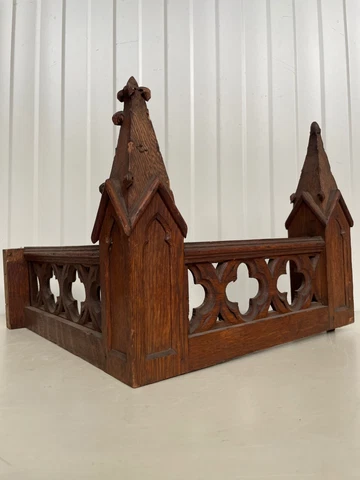 A Beautiful French Architectural Gothic revival church Crown/finial carved  oak Cover