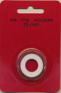 AIR-TITE Coin Capsule / Holder - 15 mm - White Ring - US Half Dime, $1 Gold - Picture 1 of 5