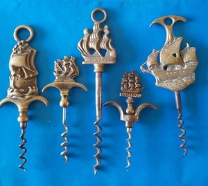5 Ship Galleon Brass Corkscrews - Picture 1 of 2