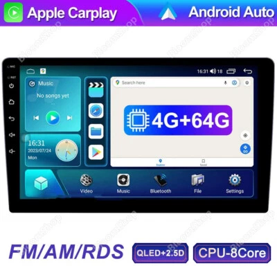 8-core 4+64GB Android 13 Car Radio Stereo 10" inch IPS Touch Screen GPS Carplay - Image 1 of 4