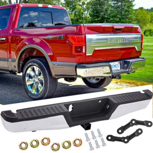 For 2015-2020 Ford F150 Rear Bumper Assembly w/ Tow NON Park Holes Chrome - Picture 1 of 12