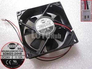 Nowy do SINWAN SD8025-24HB 8025 24V 0,12A 8cm wentylator chłodzący 2-przewodowy 2-pinowy kulka - Zdjęcie 1 z 5