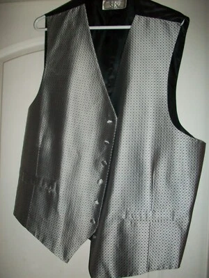 After Six Mens Waistcoat XL Grey Vest Suit Vest Prom Wedding Party-EUC-Ships FRE - Image 1 of 3